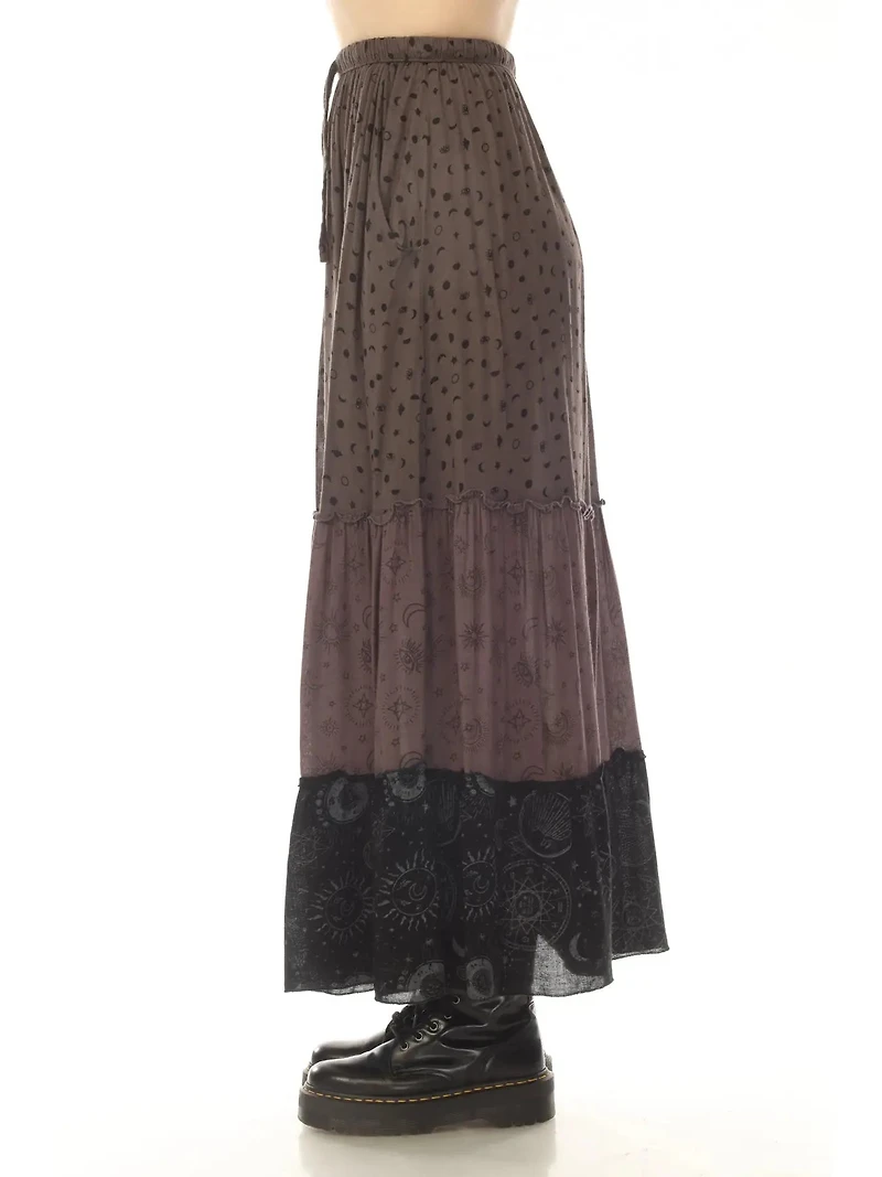 Celestial Patchwork Tiered Skirt