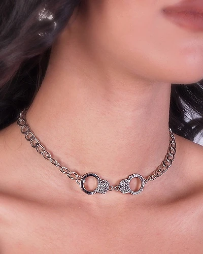 Handcuff Necklace With Stones