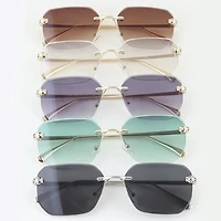 Chic Bright Rimless Sunglasses