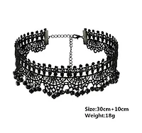 Wide Beaded Lace Choker
