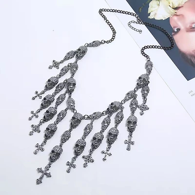 Cross And Skull Layered Necklace
