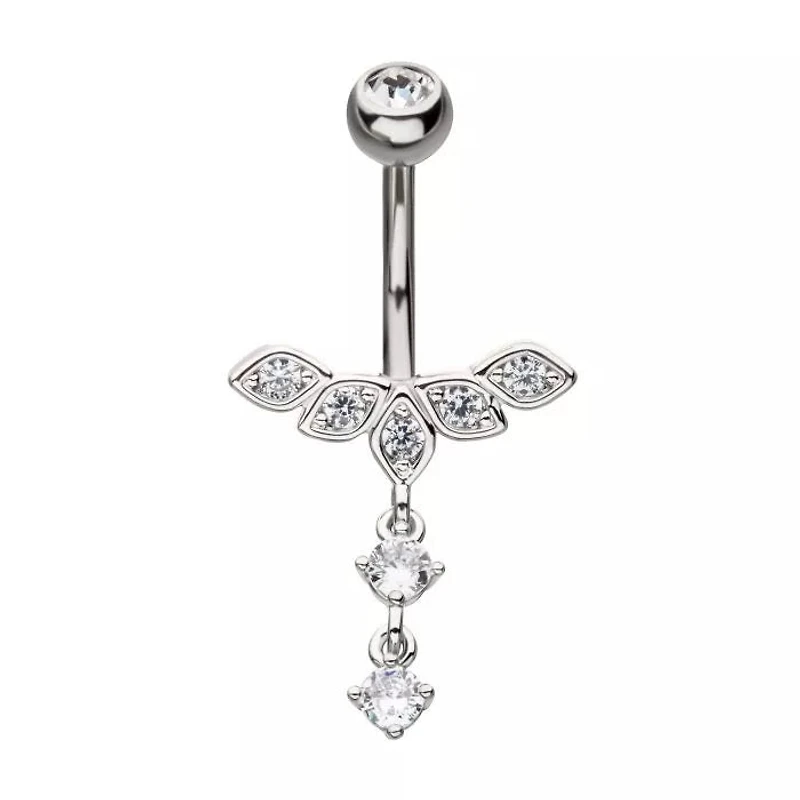 5 Petal With 2 Prong Gem Dangle