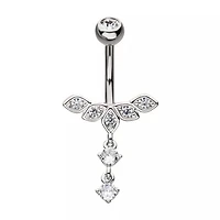 5 Petal With 2 Prong Gem Dangle