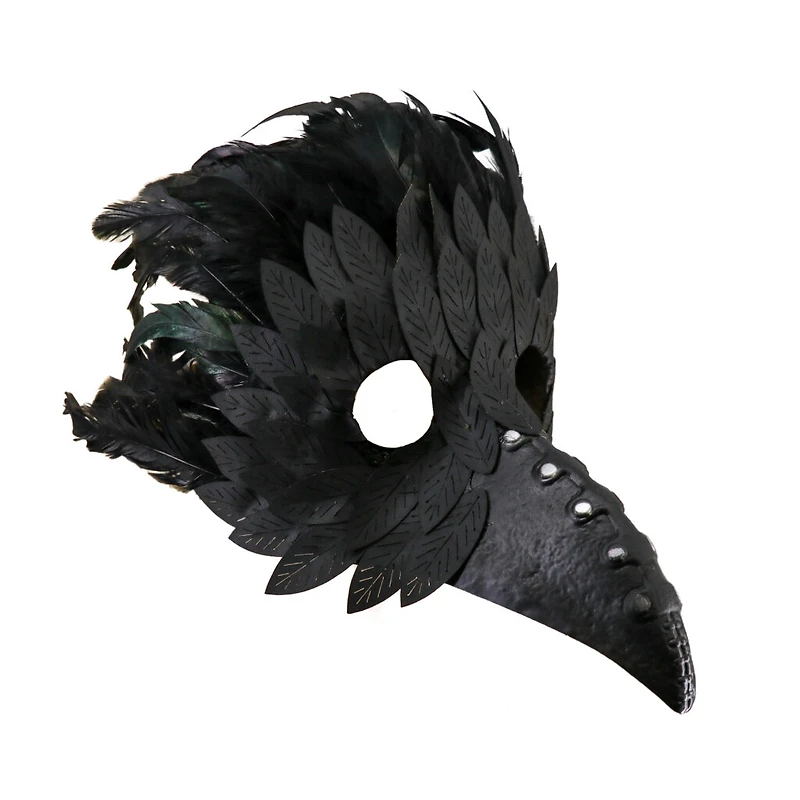 Plague Mask With Black Feathers