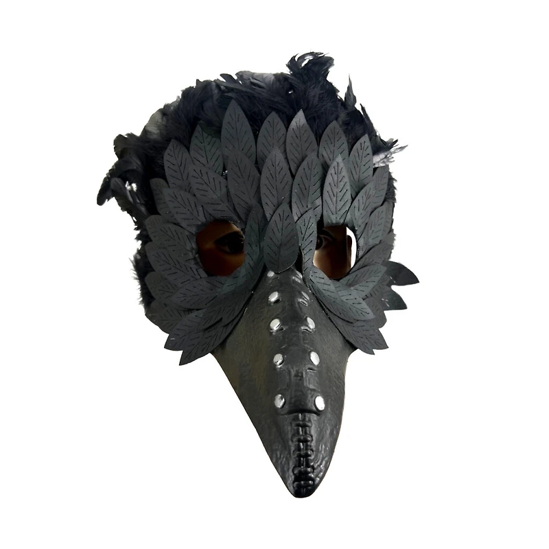 Plague Mask With Black Feathers