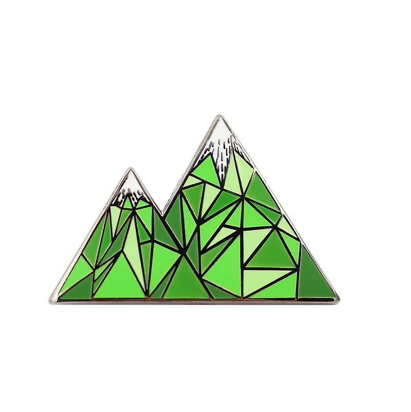 Geometric Mountain Green Pin