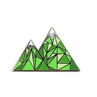 Geometric Mountain Green Pin