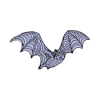 Glow in the Dark White Bat Pin