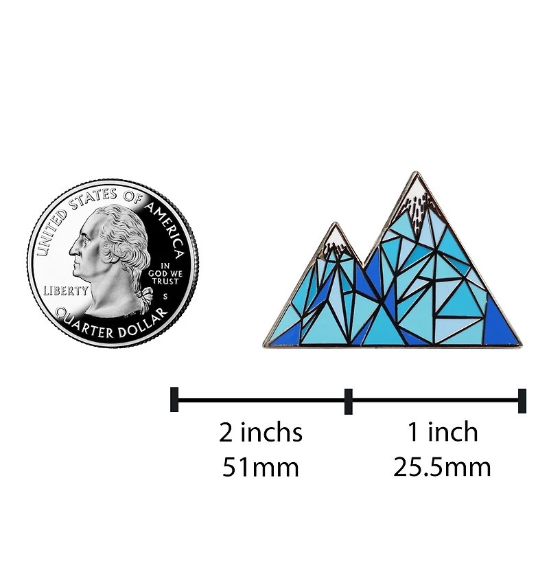 Geometric Mountain Blue Pin