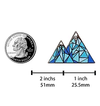 Geometric Mountain Blue Pin