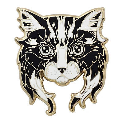 Back and white cat pin