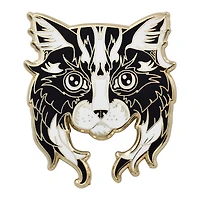 Back and white cat pin