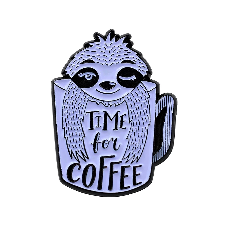 Time for Coffee Sloth Pin