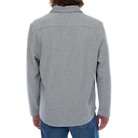 Subtle Diagonal Textured Solid Shacket Shirt Jacket