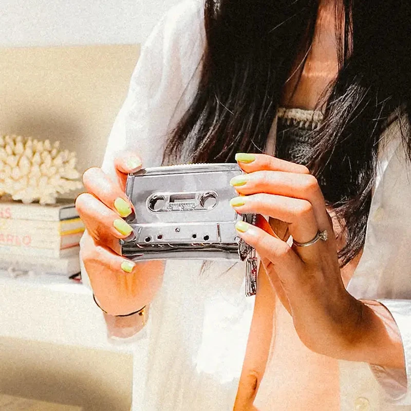 Retro 80s Cassette Tape Silver Wallet
