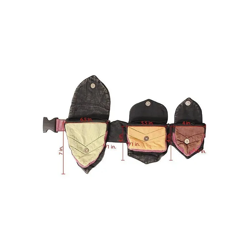 Pixie Three Pocket Hip Festival Fanny Pack Waist Belt Bag