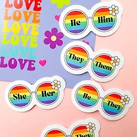 70s Sunglassess He Him Sticker
