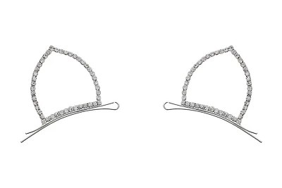 Rhinestone Cat Ear Bobby Pins