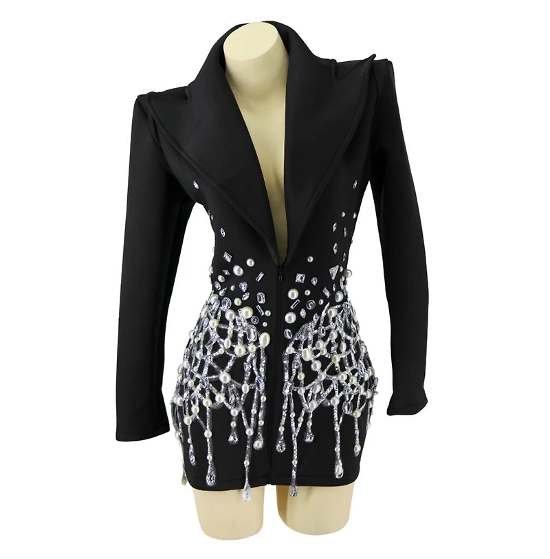 High Collar Pearl Dress