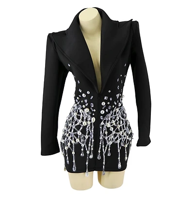 High Collar Pearl Dress
