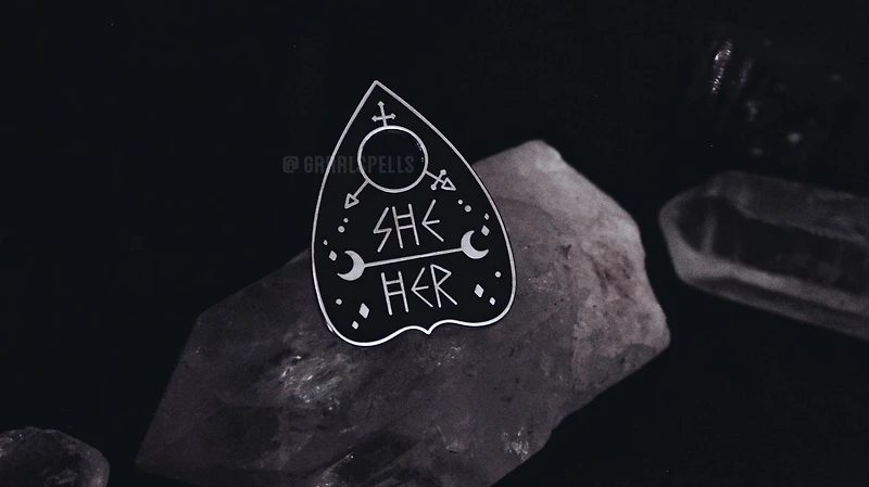 She Her Pronoun Planchette Pin