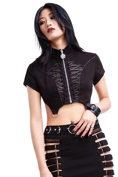Gothic Punk Mesh Mini Jacket