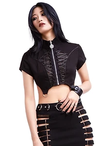 Gothic Punk Mesh Mini Jacket