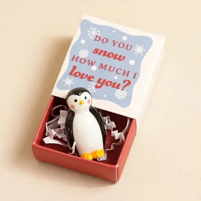 Penguin Tiny Matchbox Ceramic Tokens