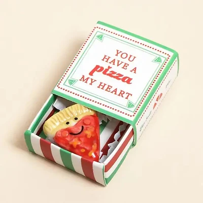 Pizza Tiny Matchbox Ceramic Token