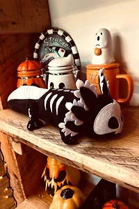 Black And White Spooksalotl The Axolotl Plush Toy