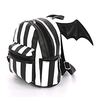 Bat Wing Stripe Mini Backpack In Black And White