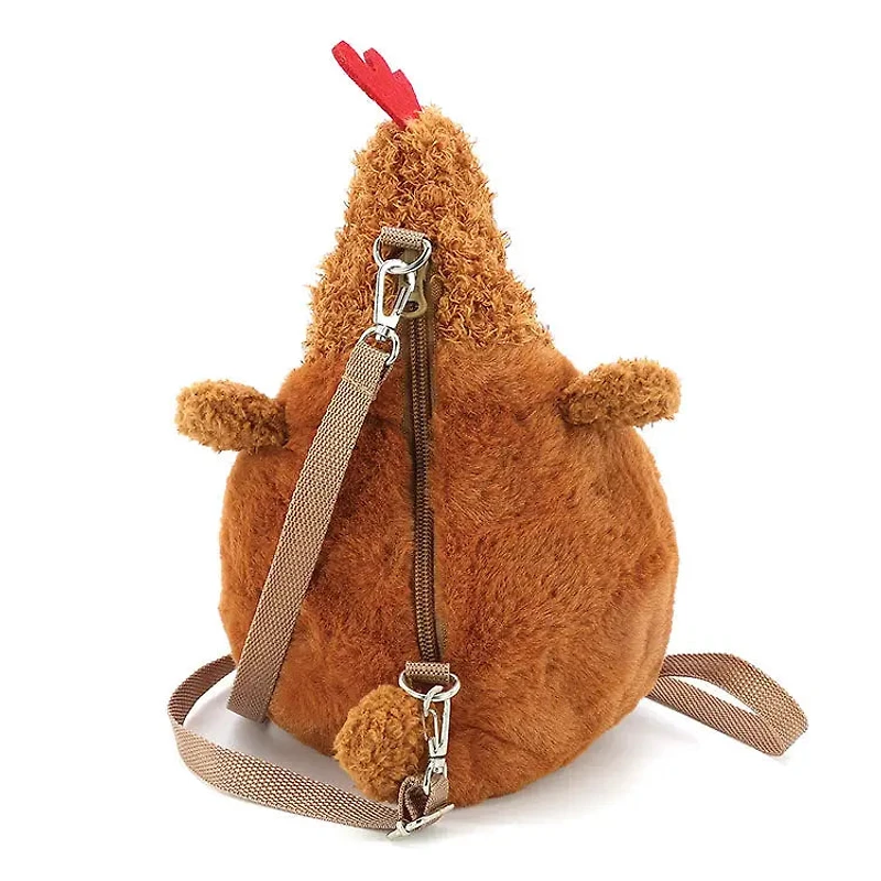 Brown Furry Hen Cross Body Bag
