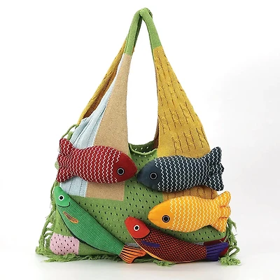 Fish Motifs Hobo Bag