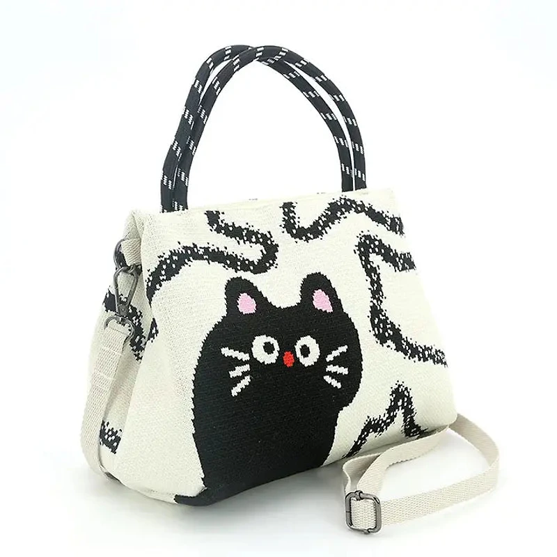 2 Pcs Handheld Black Cat Bag