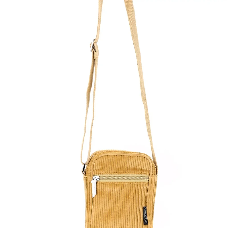 Corduroy Tan Small Crossbody Shoulder Bag Festival Travel