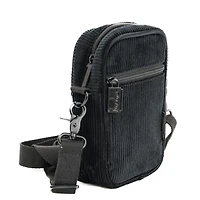 Corduroy Black Small Crossbody Shoulder Bag Festival Travel