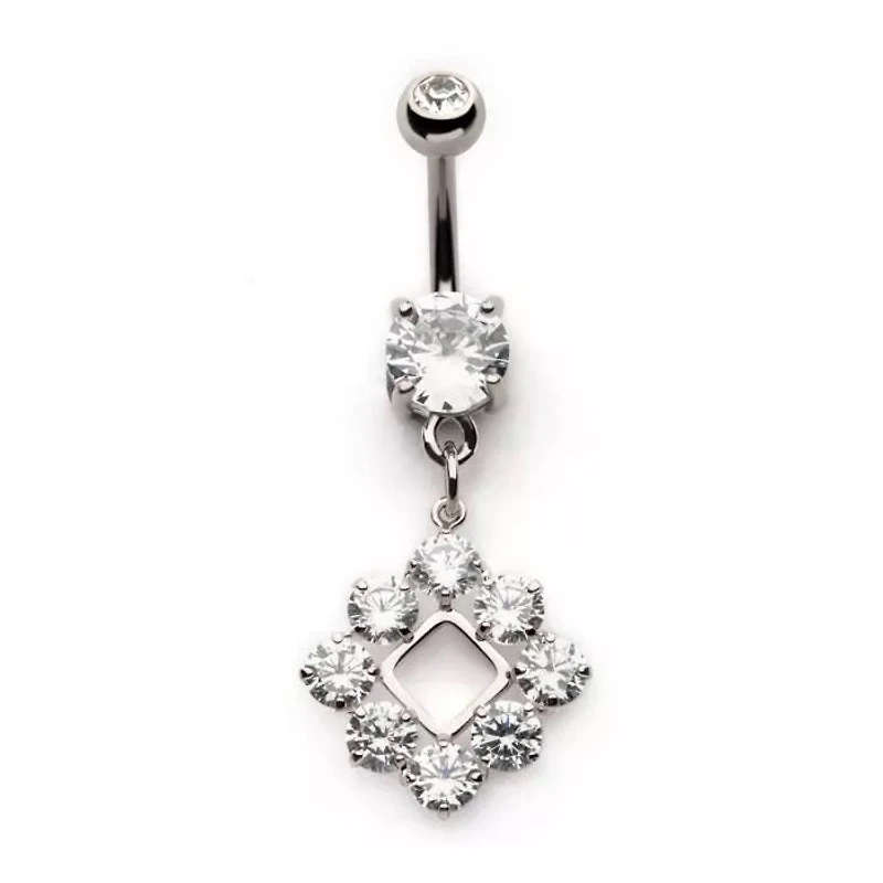 8 PRONG GEM DIAMOND SHAPE DANGLE