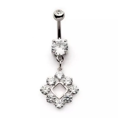 8 PRONG GEM DIAMOND SHAPE DANGLE