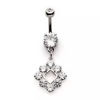 8 PRONG GEM DIAMOND SHAPE DANGLE