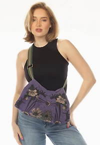 Moonflower Cats Canvas Purse
