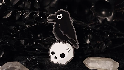 Raven Skull Sticker