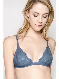 Floral Sheer Lace Triangle Lowcut Mesh Lined Bralette