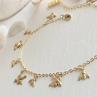 Birds And Bees Dainty Charm Anklet.