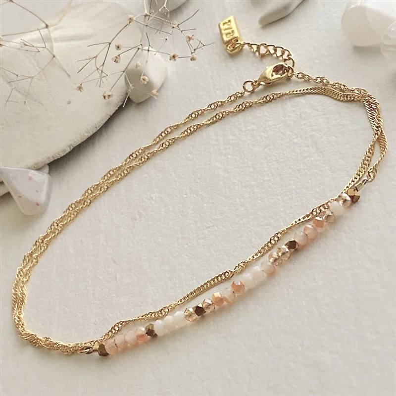 Diamond Dog Beaded Double Wrap Anklet