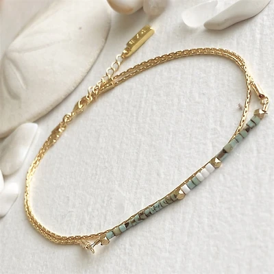 Thompson Hand Beaded Layered Anklet
