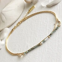 Thompson Hand Beaded Layered Anklet