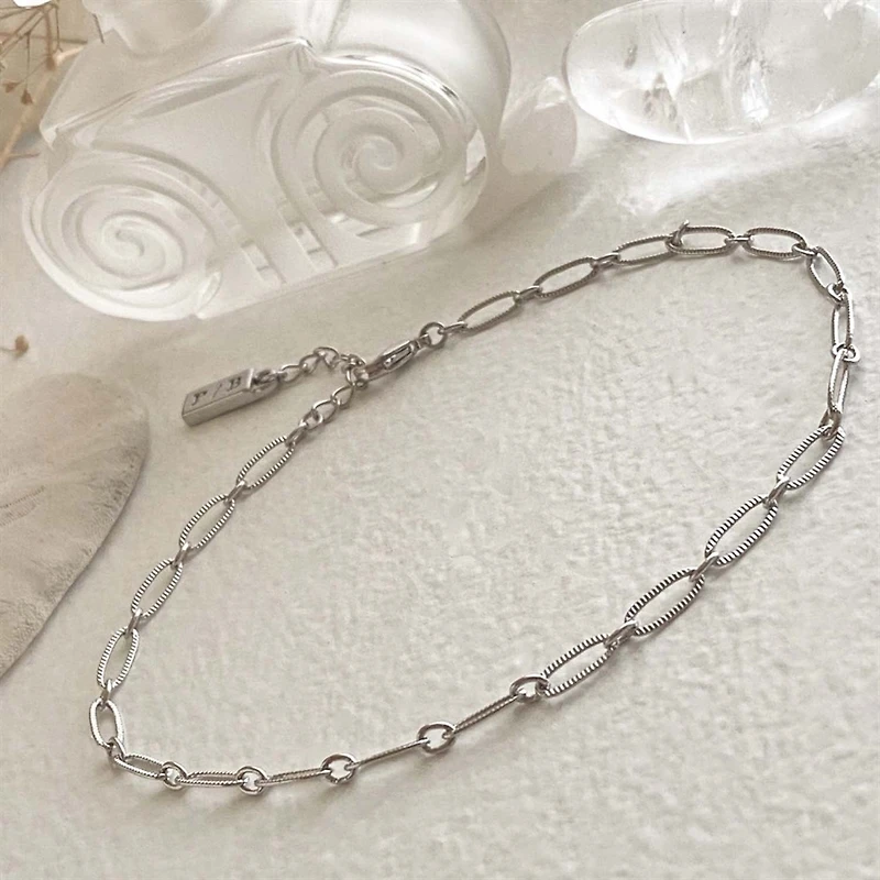 Donostia Textured Paperclip Chain Anklet