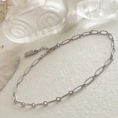 Donostia Textured Paperclip Chain Anklet