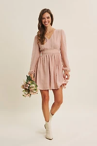 Heart Lurex Chiffon Mini Dress