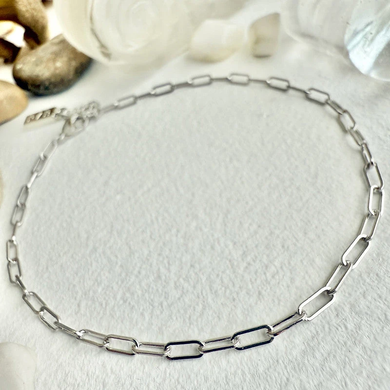 Petit Montmartre Small Paperclip Chain Anklet Silver